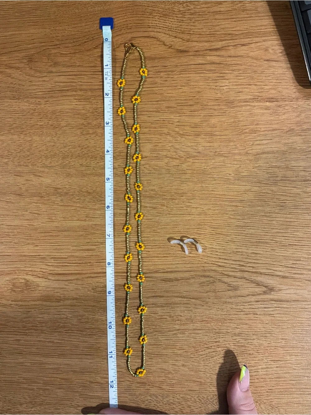 Handmade Yellow Beaded Sunglass Chain - Women's Eyewear Accessory